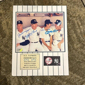 - Mickey Mantle Whitey Ford Joe DiMaggio Billy Martin signed 8 x 10 photo …